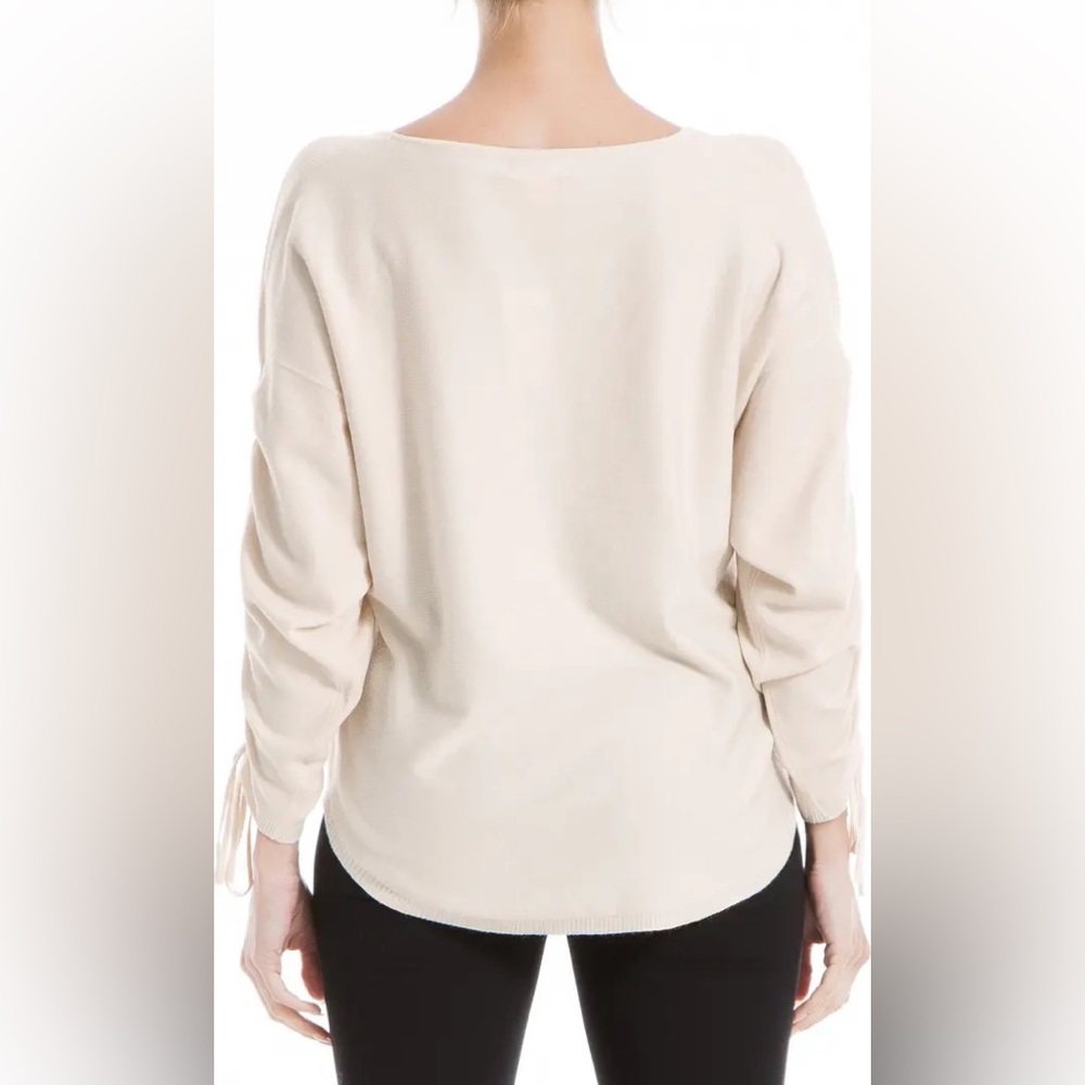 MAX STUDIO Ruched Sleeve Knit Sweater - Picture 2 of 11